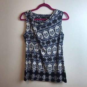 Ivanka Trump patterned sleeveless work blouse